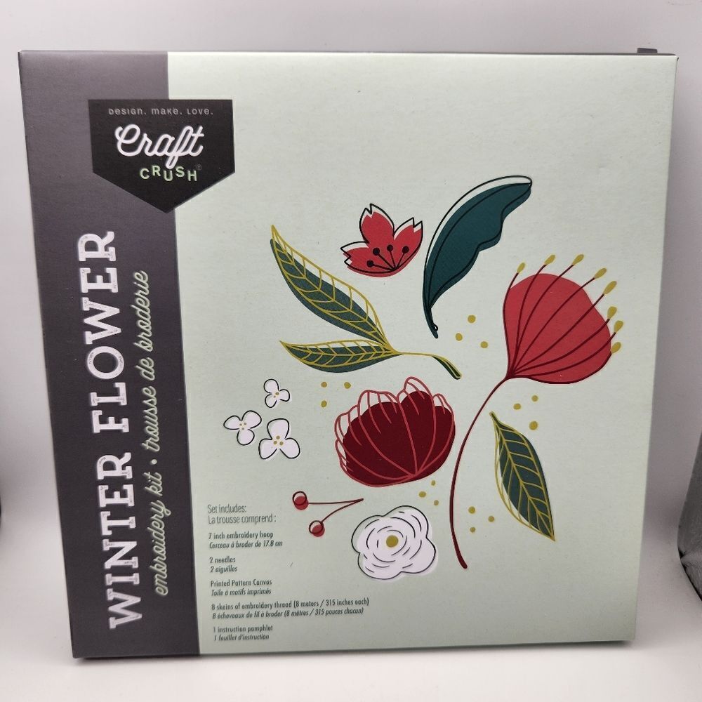 Craft Crush Winter Flower Embroidery Kit